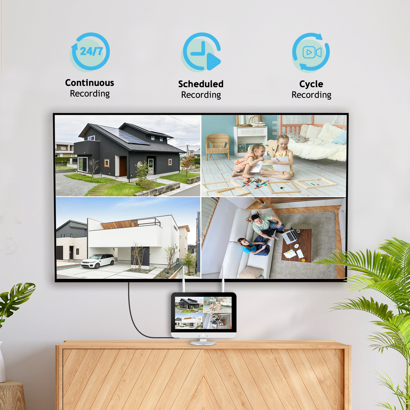Jennov 10CH NVR 5MP Wireless Security Camera System WiFi Outdoor Audio PTZ 2TB
