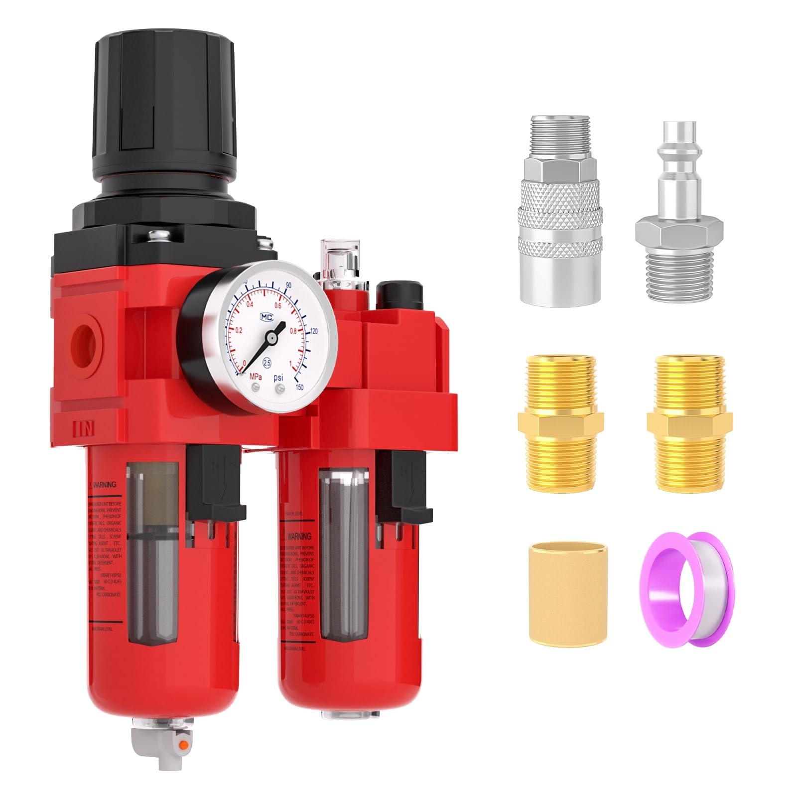 Air Compressor Moisture Filter, AC4010-06M Air Line Filter, 3/4" NPT Inlet wi...
