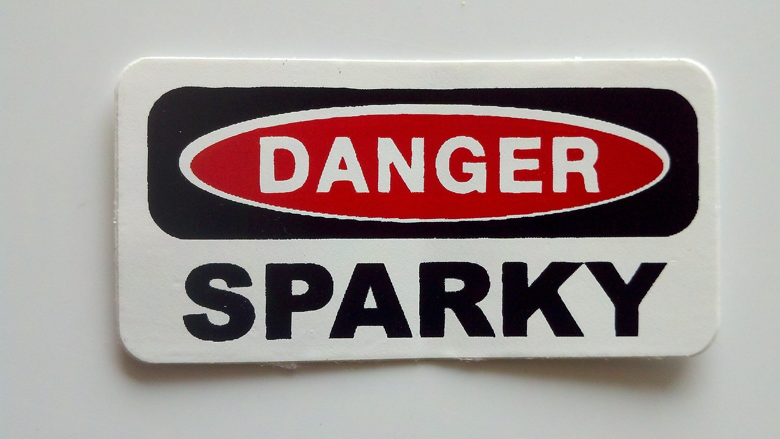 3 - Danger Sparky Lunch Box Hard Hat Oil Field Tool Box Helmet Sticker