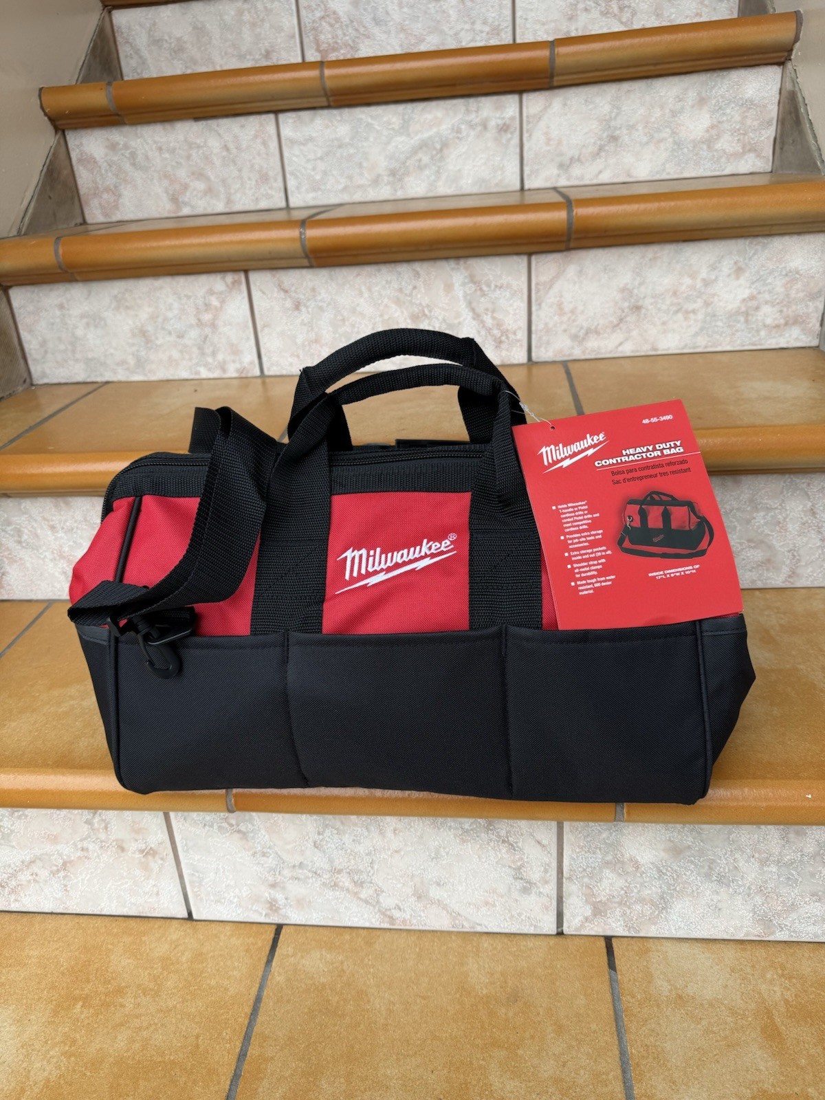 Milwaukee Heavy Duty Contractor Bag Fisk Safety First 48-55-3490. *17”Lx9”Wx10”H