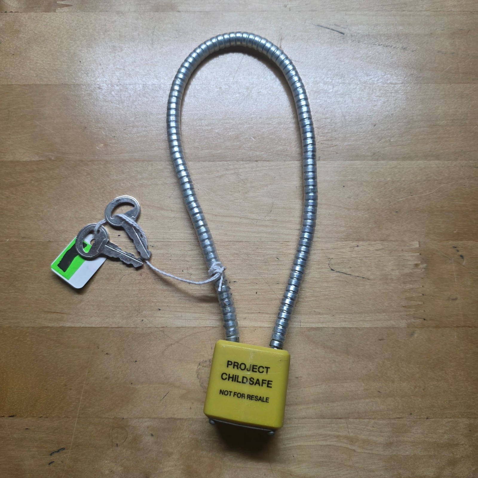 Project ChildSafe Gun Safety Cable Lock Yellow With 2 Keys Firearm Security [033