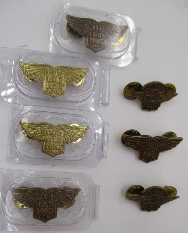 Lot of 7 Ladies of Harley HOG Owners Group Member Badge Pin Harley Davidson