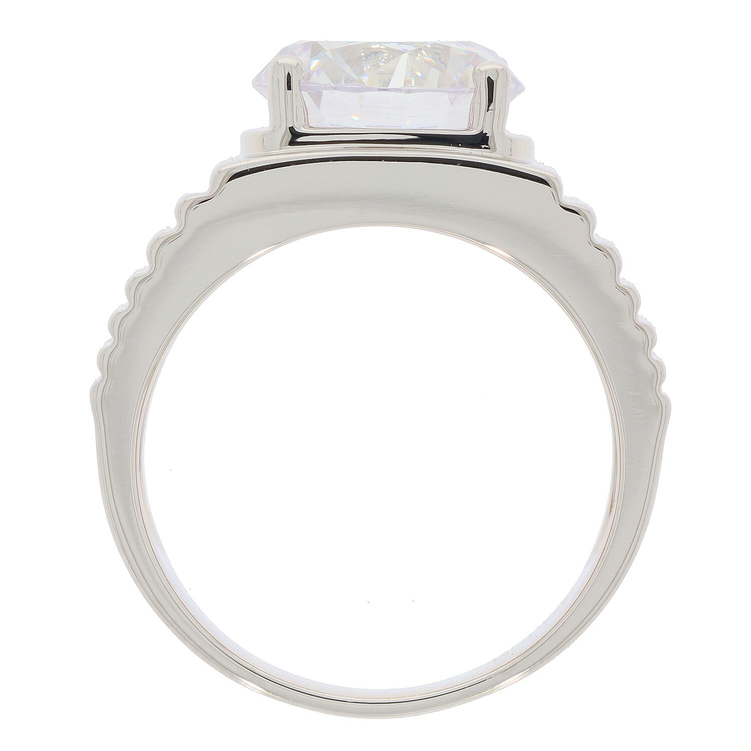 Men's Sterling Silver Semi Mount Ring Setting Round RD 10X10mm