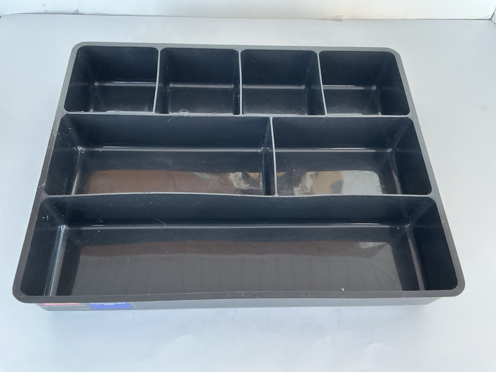 Rubbermaid Office Drawer Organizer Black Plastic Large Divided 7 Compartment