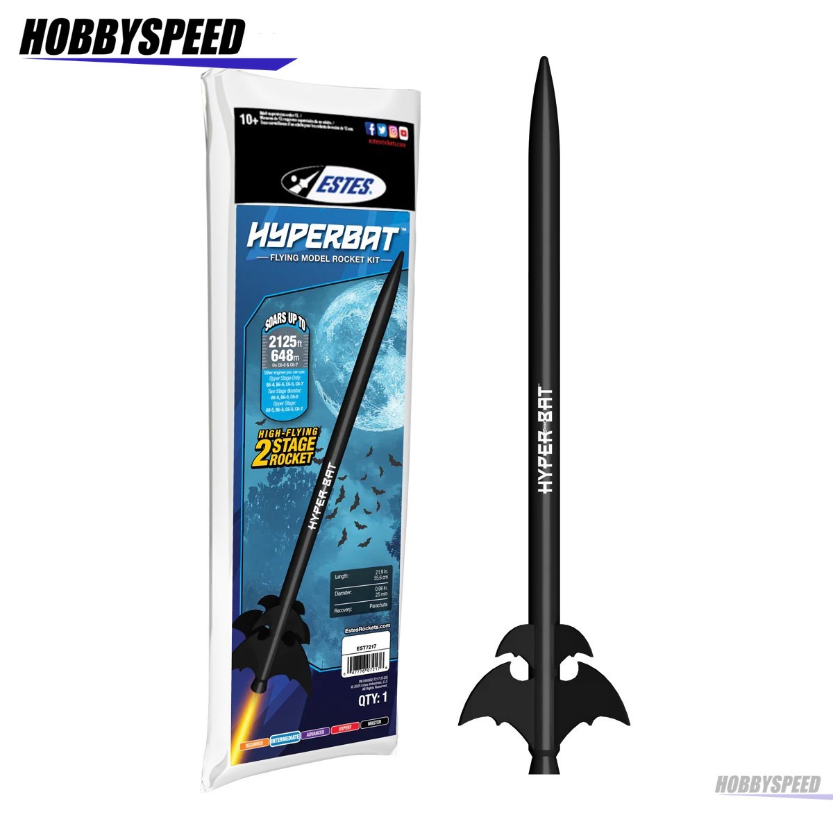 ESTES HYPER BAT INTERMEDIATE 2 STAGE ROCKET KIT model launch nasa space EST7217