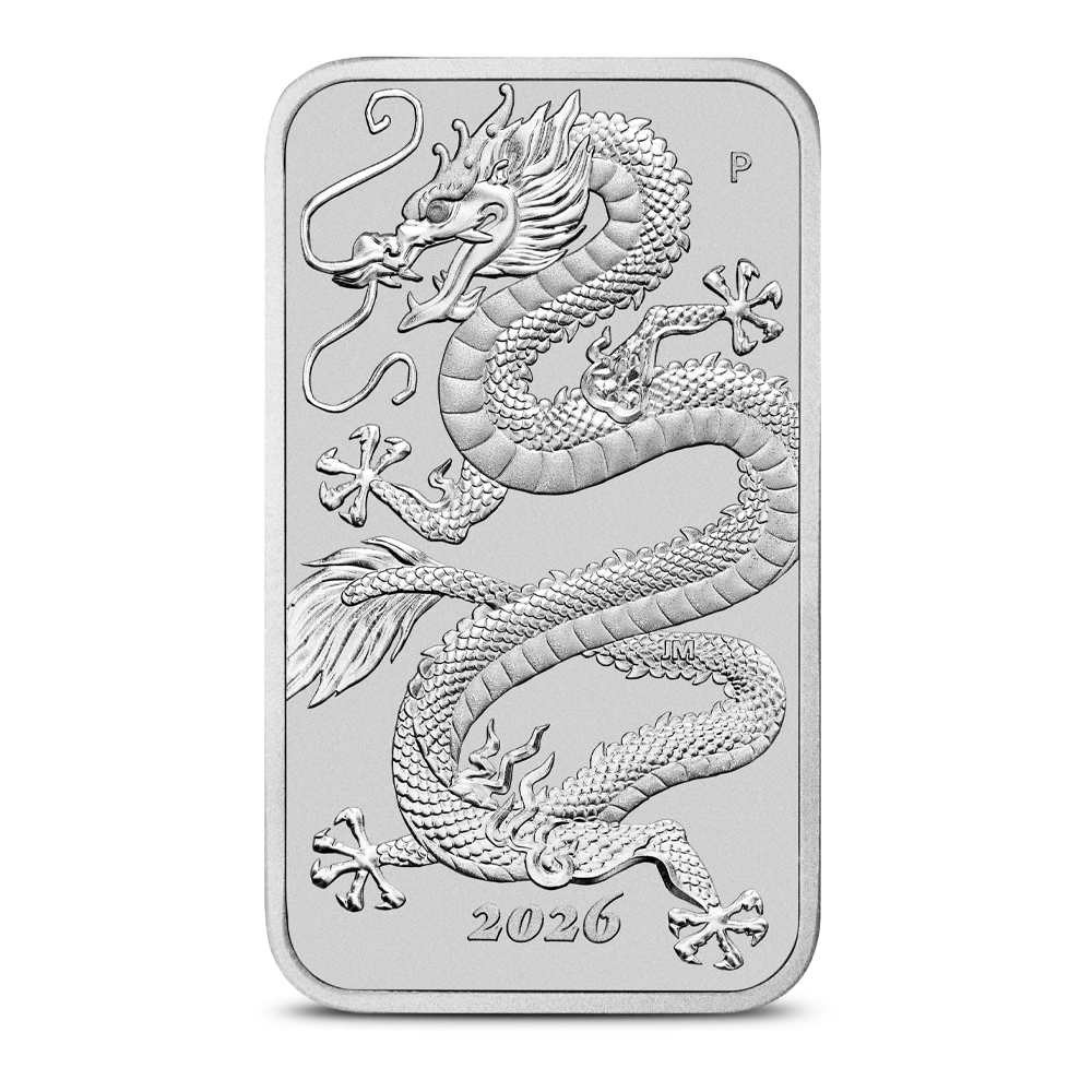 2026 1 oz Australian Rectangular Silver Dragon Coin (BU)