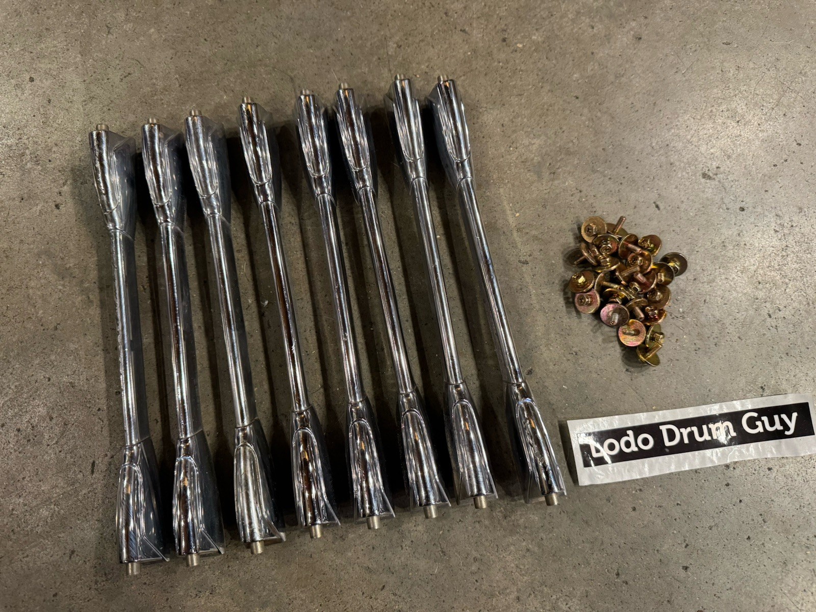 (8) Yamaha Stage Custom BASS Drum Lug Casing Casings CHROME ONE is ROUGH!! #HT8