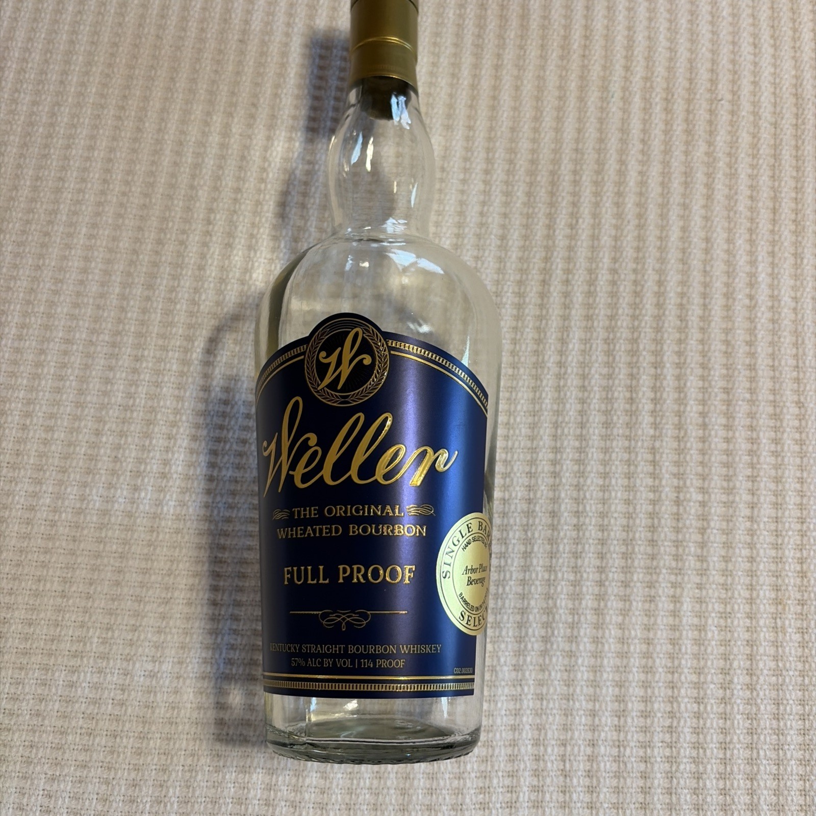 EMPTY: George T Stagg, Thomas H Handy. Weller Full Proof (SP) & Blanton’s