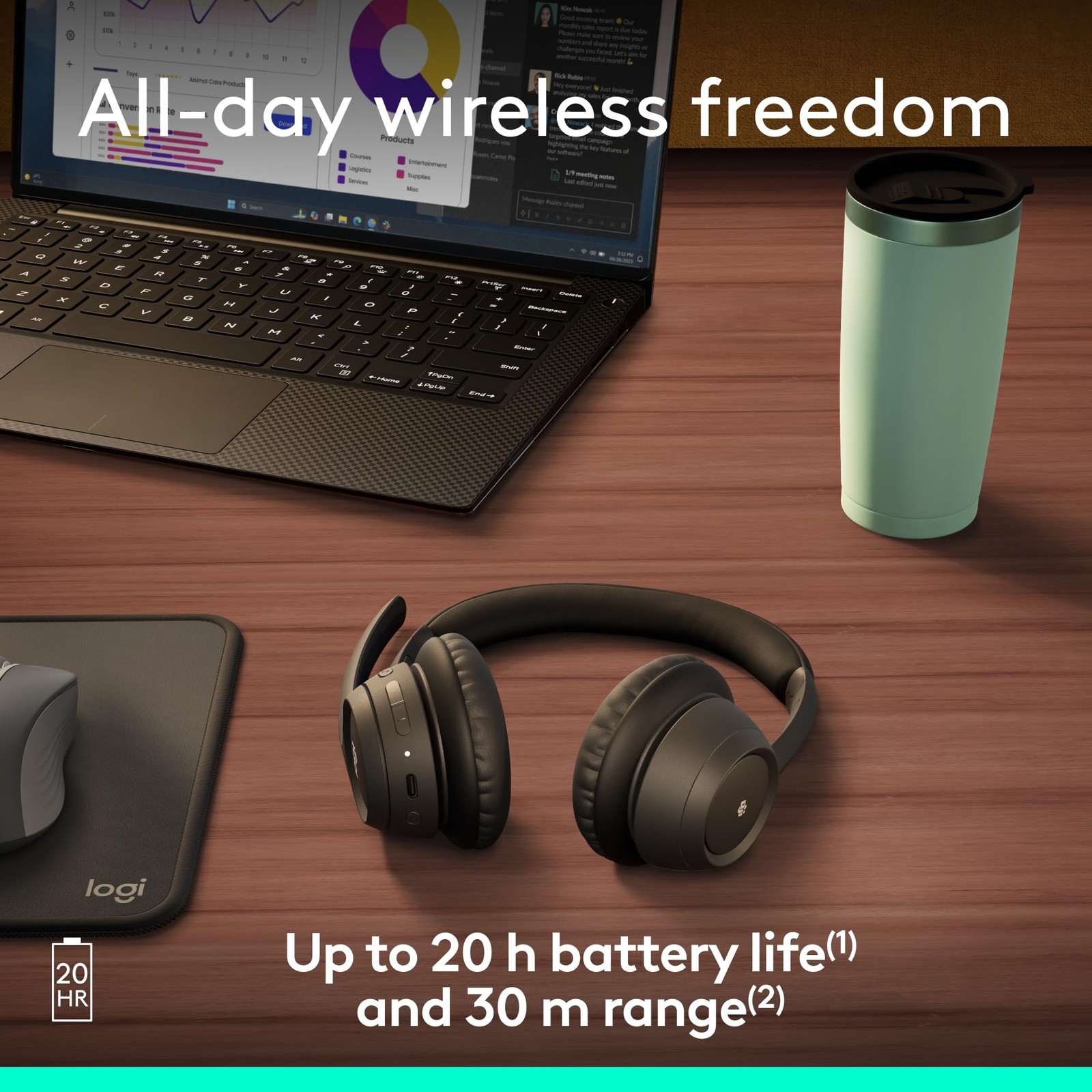 Logitech Zone 305 Wireless Bluetooth Headset With Microphone Black 981-001457
