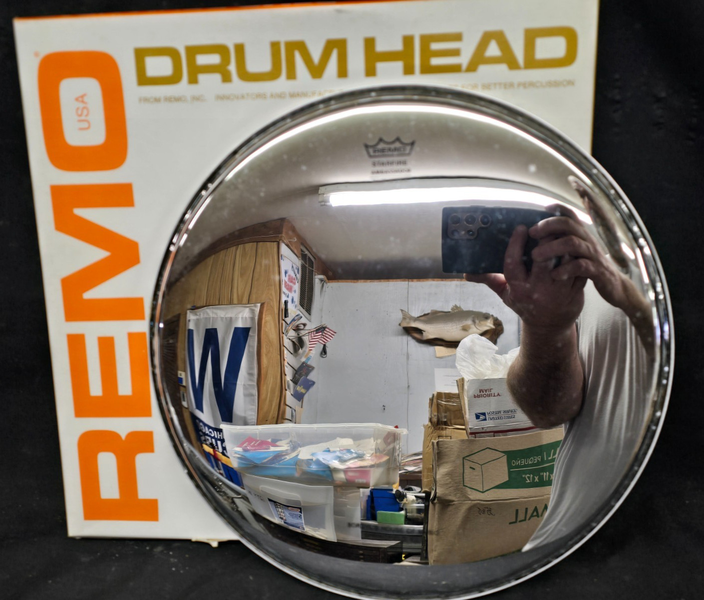 Vintage Brand New 13" REMO Ambassador Chrome Starfire Drum Head #CR-013-00