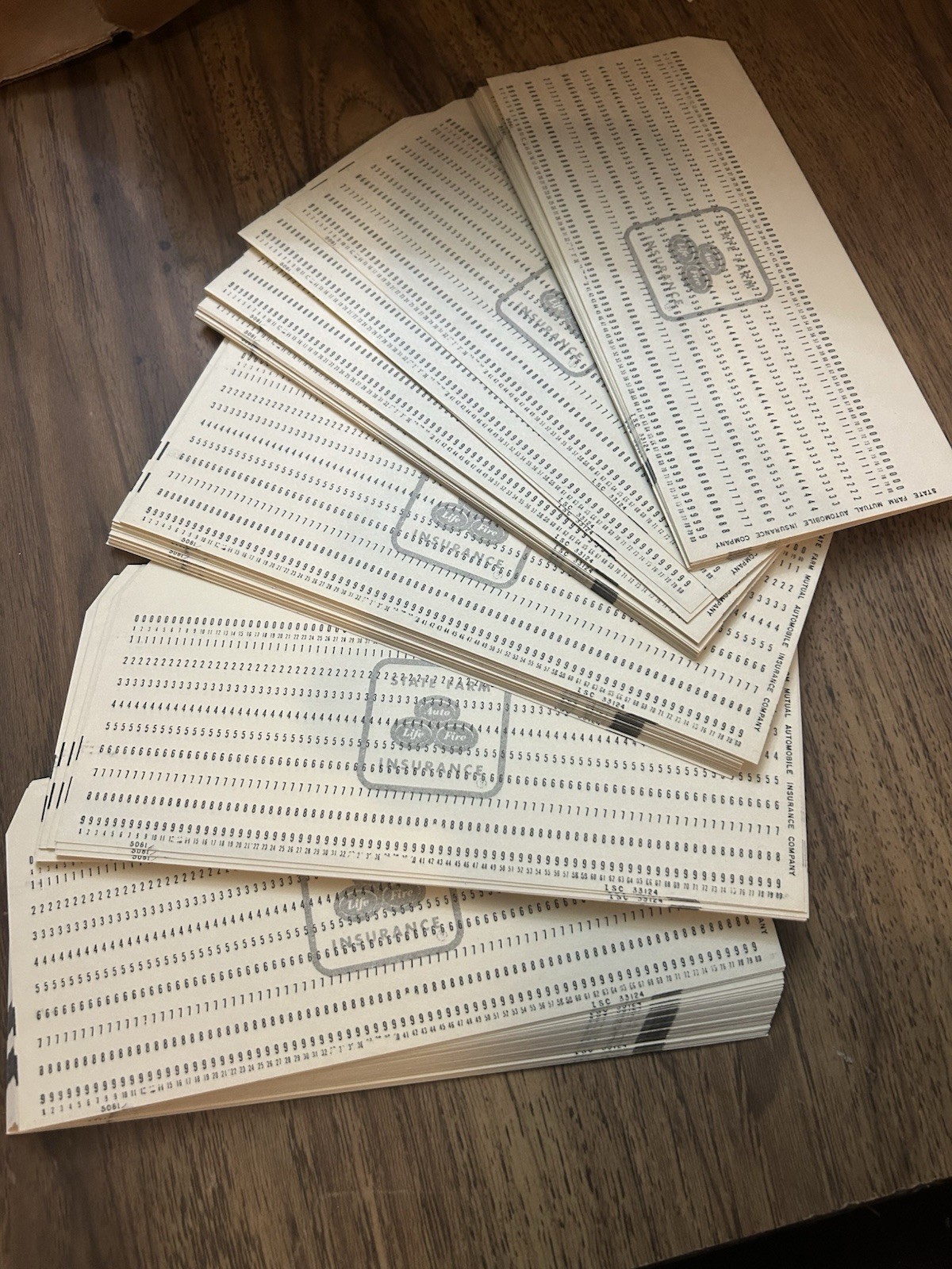 1970s Lot Of 10 STATE FARM INSURANCE Programming Punch Cards #5081 - NOS