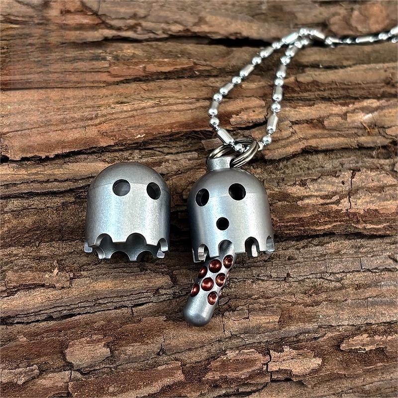 Titanium Knife Lanyard Bead Paracord Necklace Pendant Keychain EDC Zipper Pull