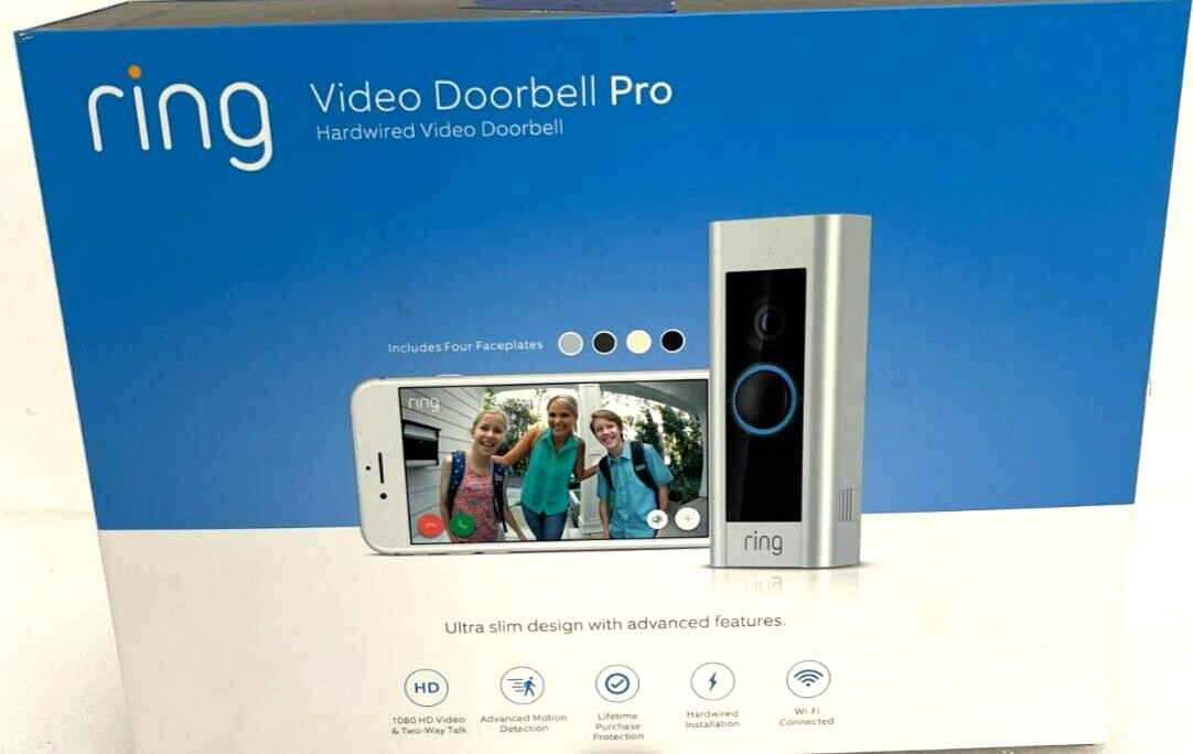 Ring Video Doorbell Pro Wi-Fi Video Hardwired Smart Doorbell with Camera, New