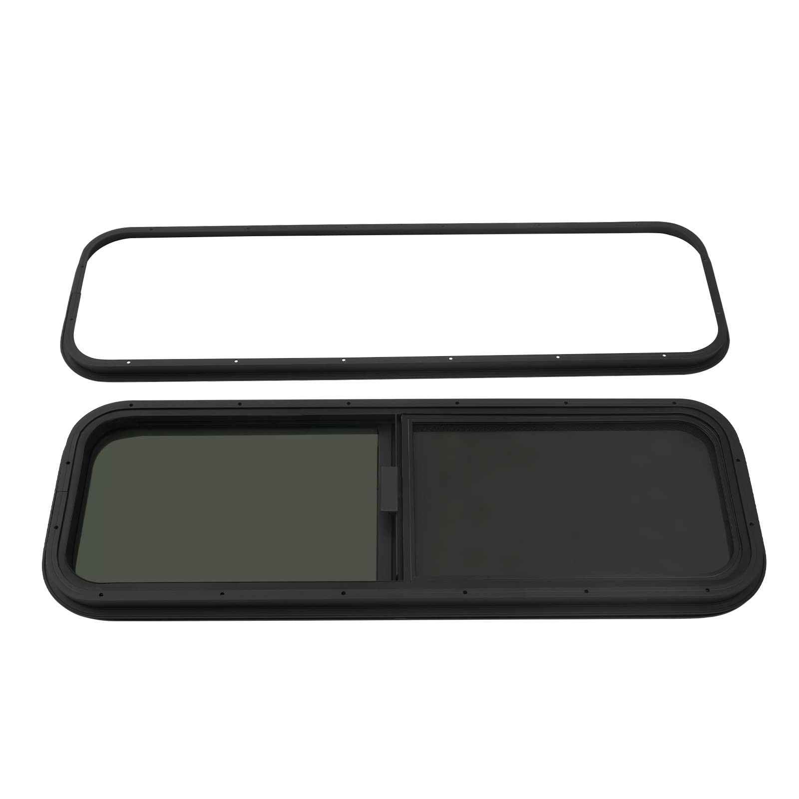 RV Window Aluminum Alloy Tempered Glass Horizontal Sliding for RV Trailer 42x12