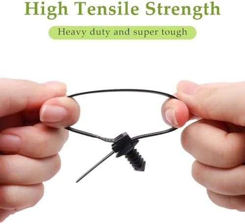 Push Mount Wire Ties, Snap in Zip Tie Automotive Clips Nylon Wire Harness Cli...
