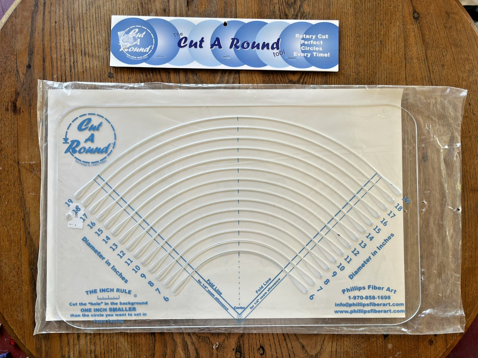 Phillips Fiber Art Cut A Round Tool Circle Template Ruler Set w/ Instructions