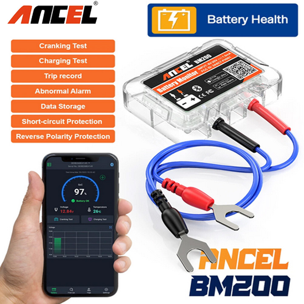 Car Battery Tester Digital Analyzer 12V Car Auto Battery Load Cranking Tester