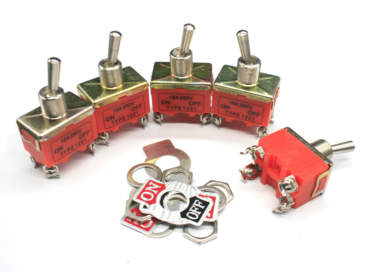 5pcs DPST ON/OFF Industrial Toggle Switches 1221 Double pole single throw