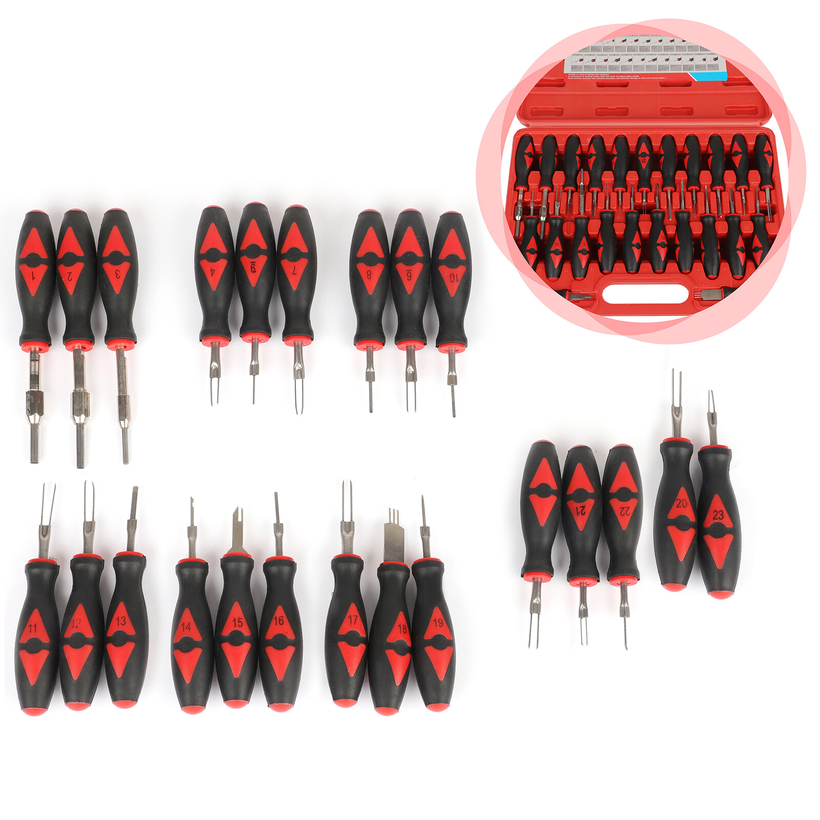 23pcs Universal Terminal Connector Release Tool Kit Extractor Removal Tool Set