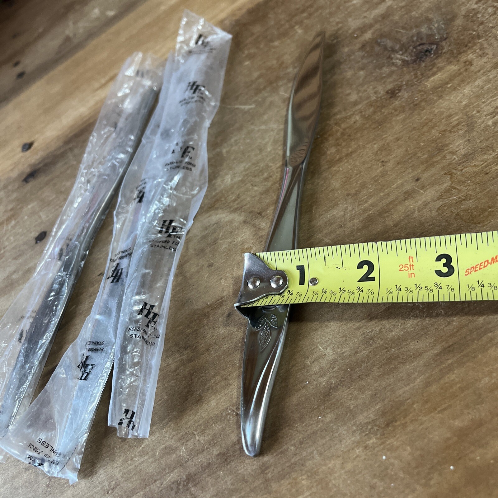 3 Hanford Forge Stainless AVONROSE Pattern Dinner Knives Flatware 1903 NEW