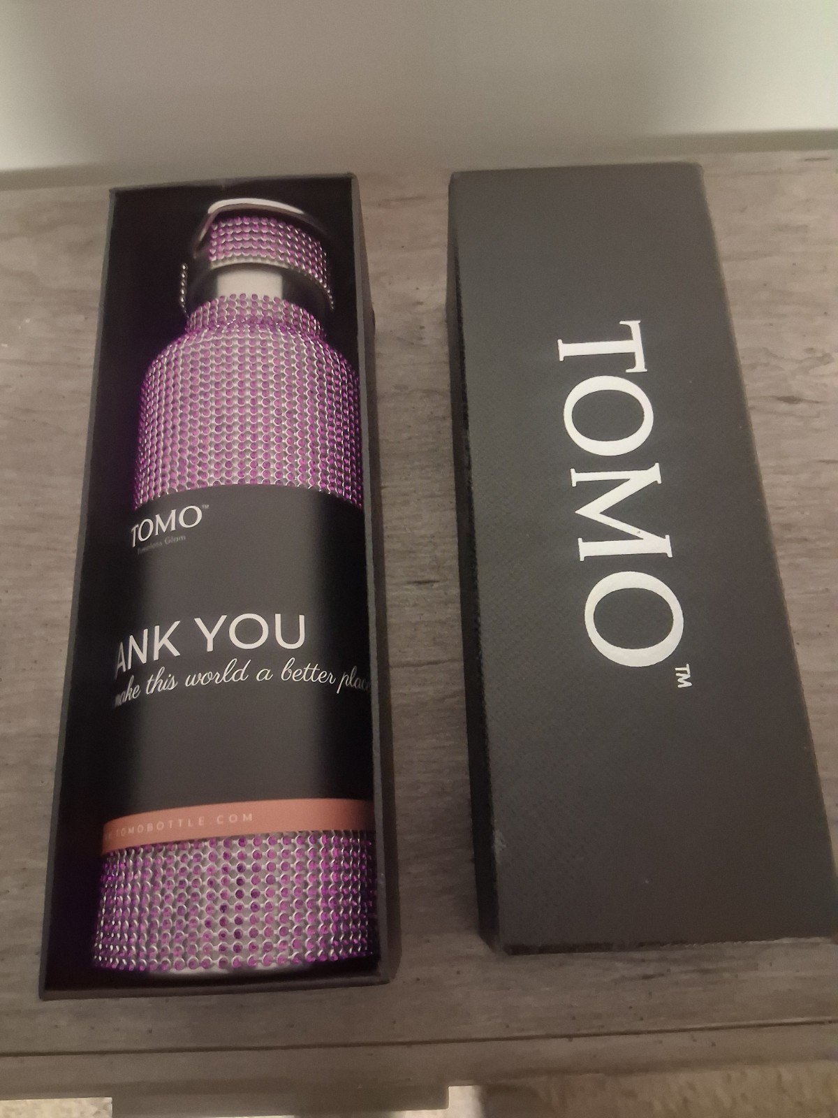 TOMO Glam Water Bottle Bling  In Box 25oz PINK