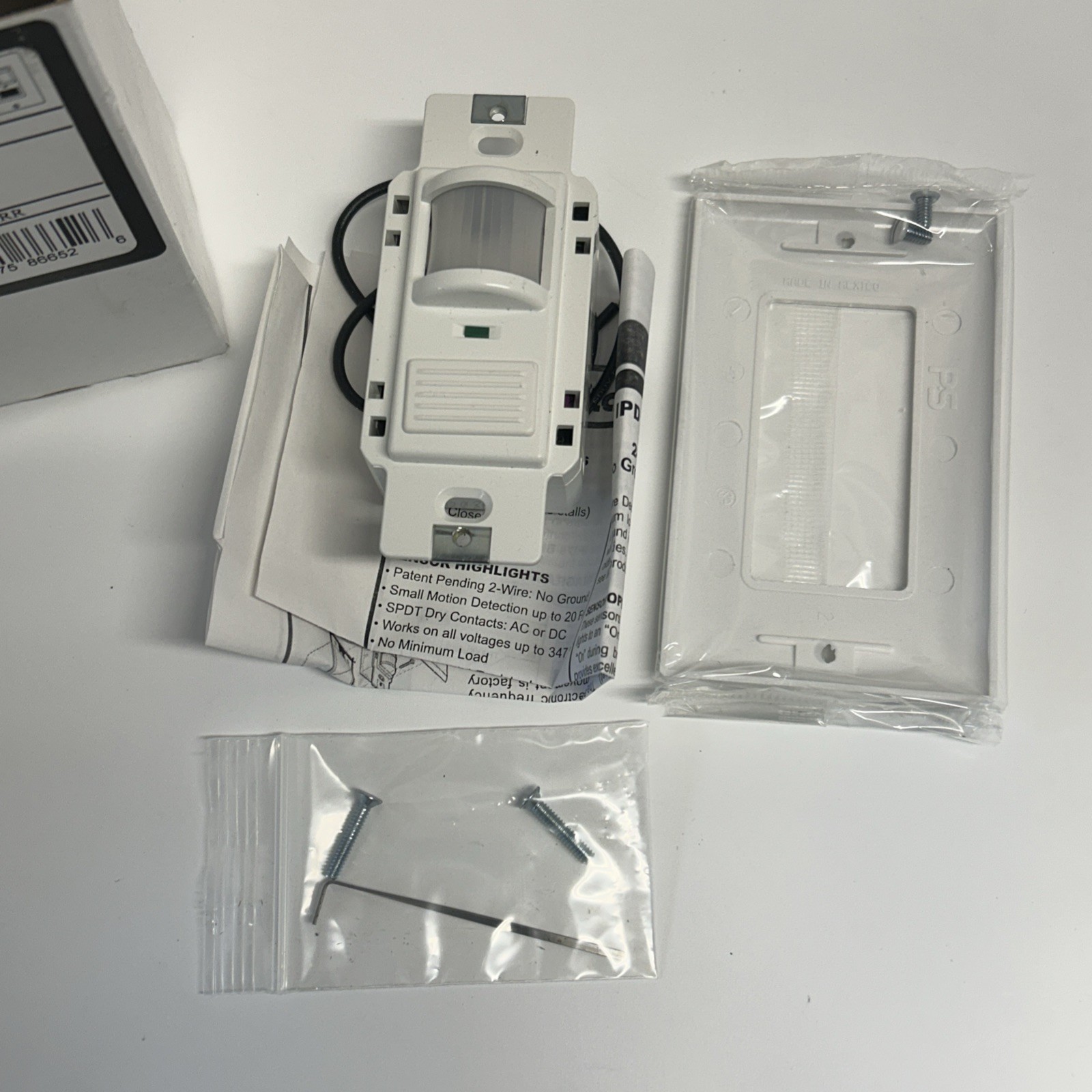 New SensorSwitch IPD WH Motion Detector Switch 184FRR Sensor Box PIR