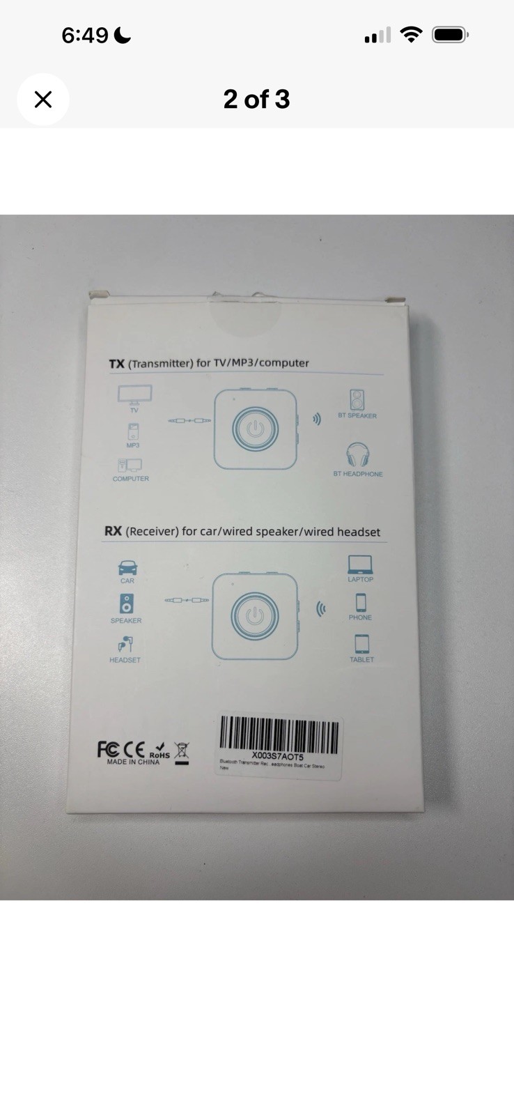 Wireless Receiver and Transmitter Model DWR21 For Car/PC/MP3