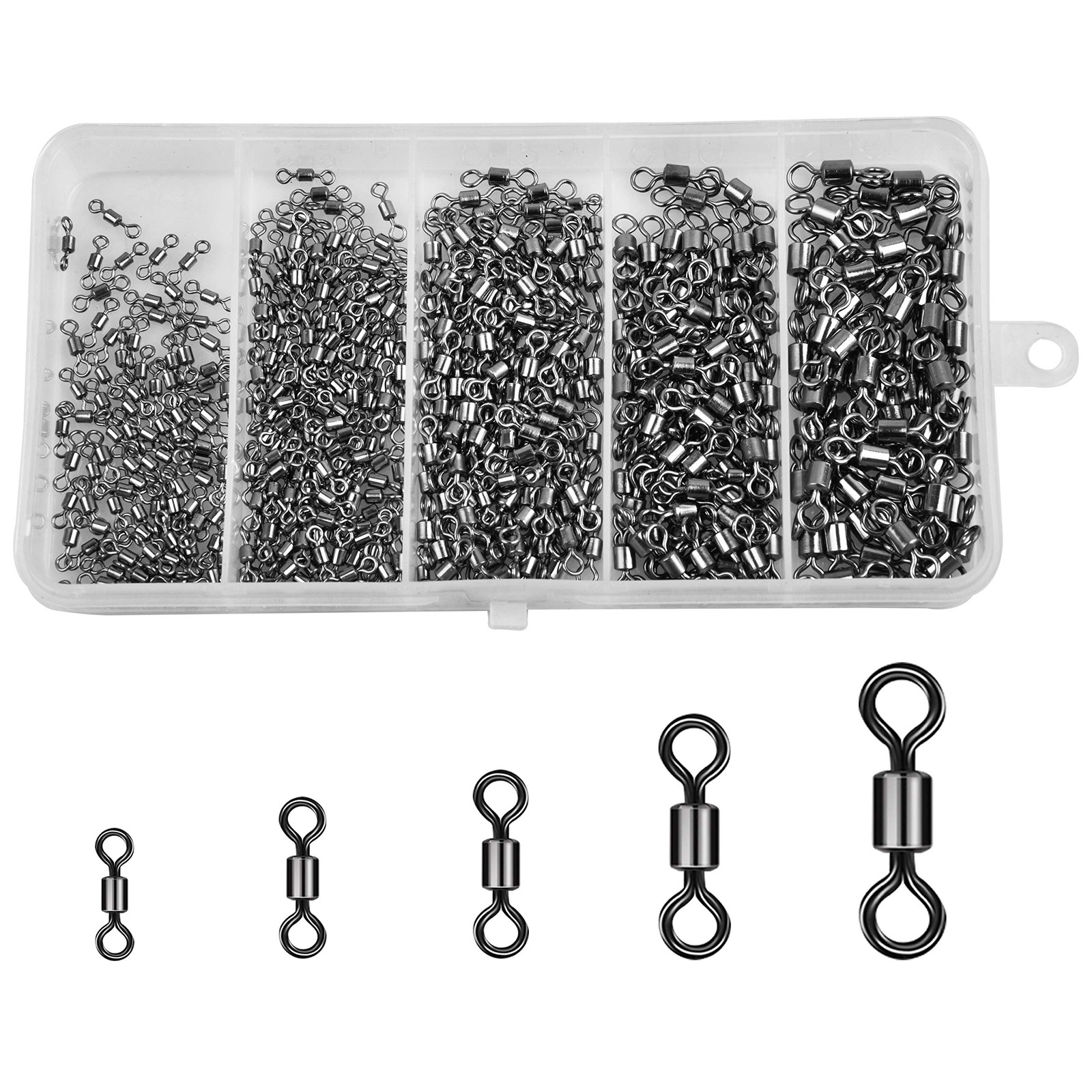 Barrel Fishing Swivels Kit 500pcs Rolling Swivels Fishing Tackle Saltwater He...