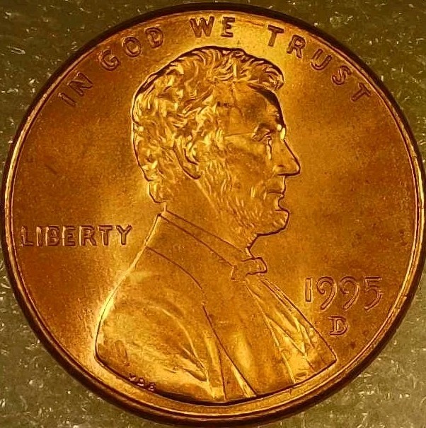 🔥 BRILLIANTLY UNCIRCULATED (RED) 1995-D LINCOLN MEMORIAL CENT DDO W/ DDR...