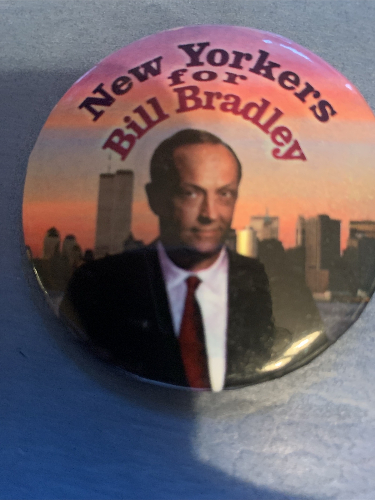 New Yorkers For Bill Bradley Presidential Campaign Pinback Button