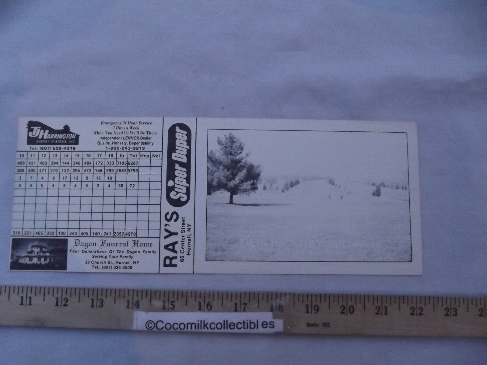 Vintage Unused Scorecard Twin Hickory Golf Course Club Hornell NY 1799 CR 109