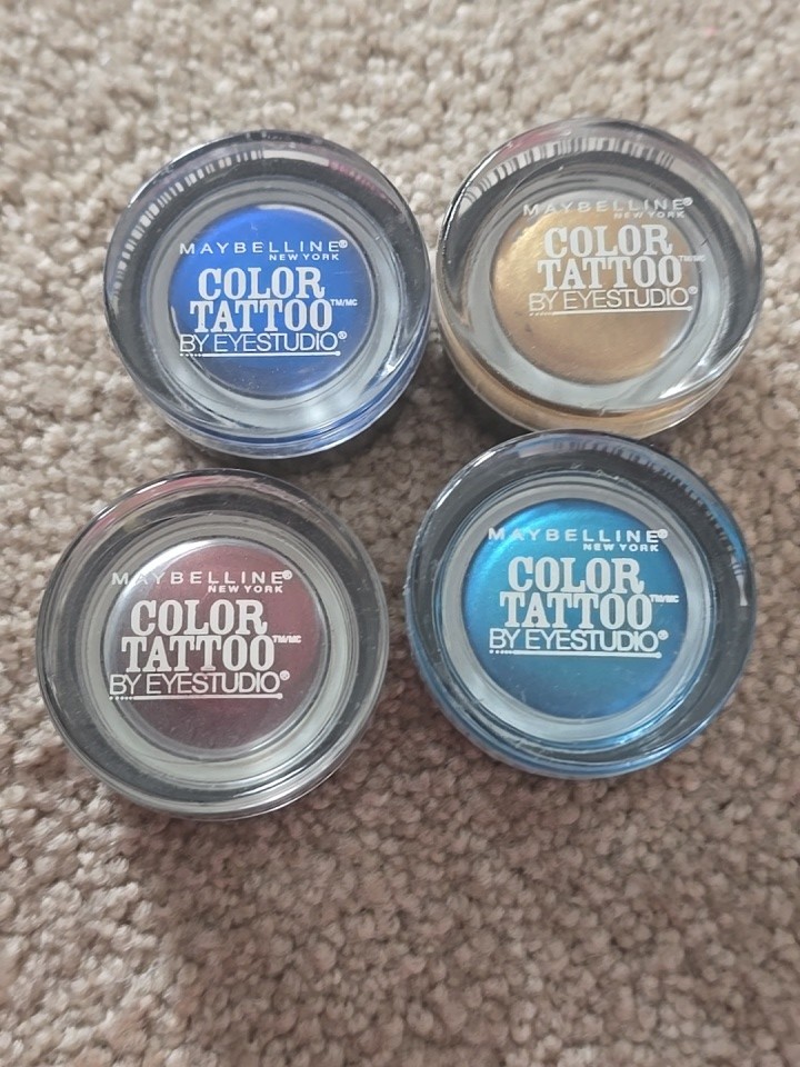 Lot Of 4 Maybelline  Color Tattoo Metal 24HR Cream Eyeshadow,