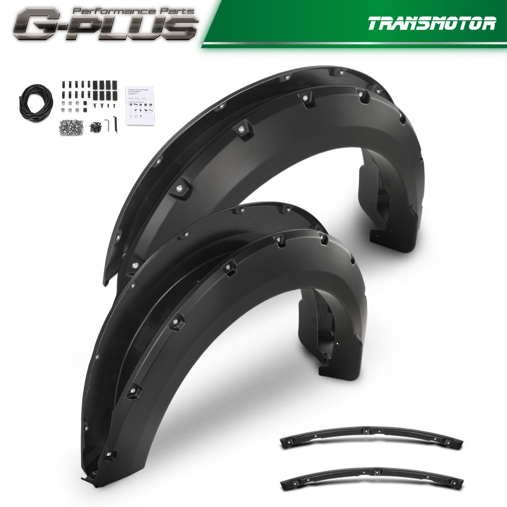 4Pcs Smooth Pocket-Rivet Wheel Fender Flares Fit For 15-17 Ford F150 2015 2017