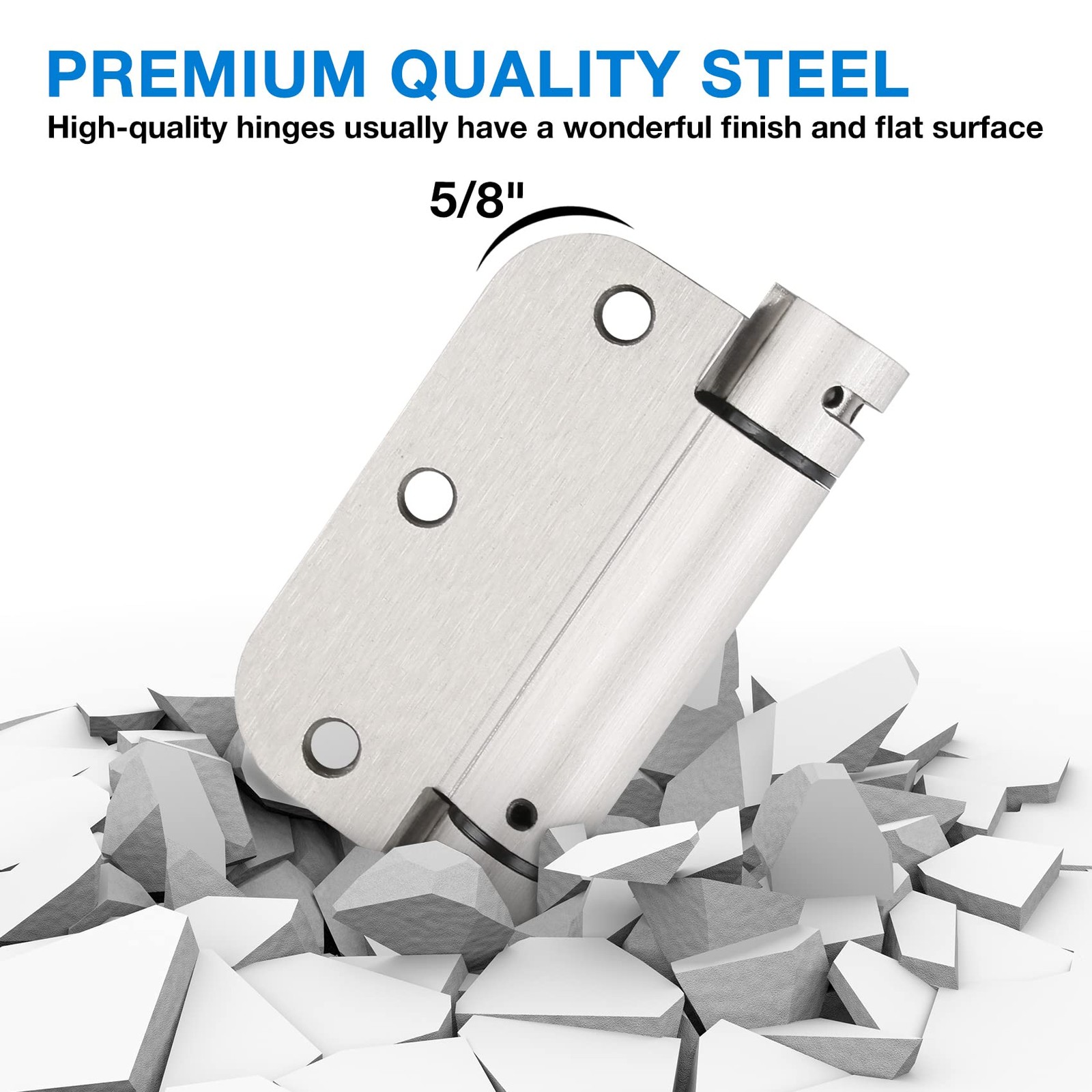 Automatic -Closing Door Hinges Satin Nickel 3.5 Inch,Spring Hinges 5/8" Radiu...