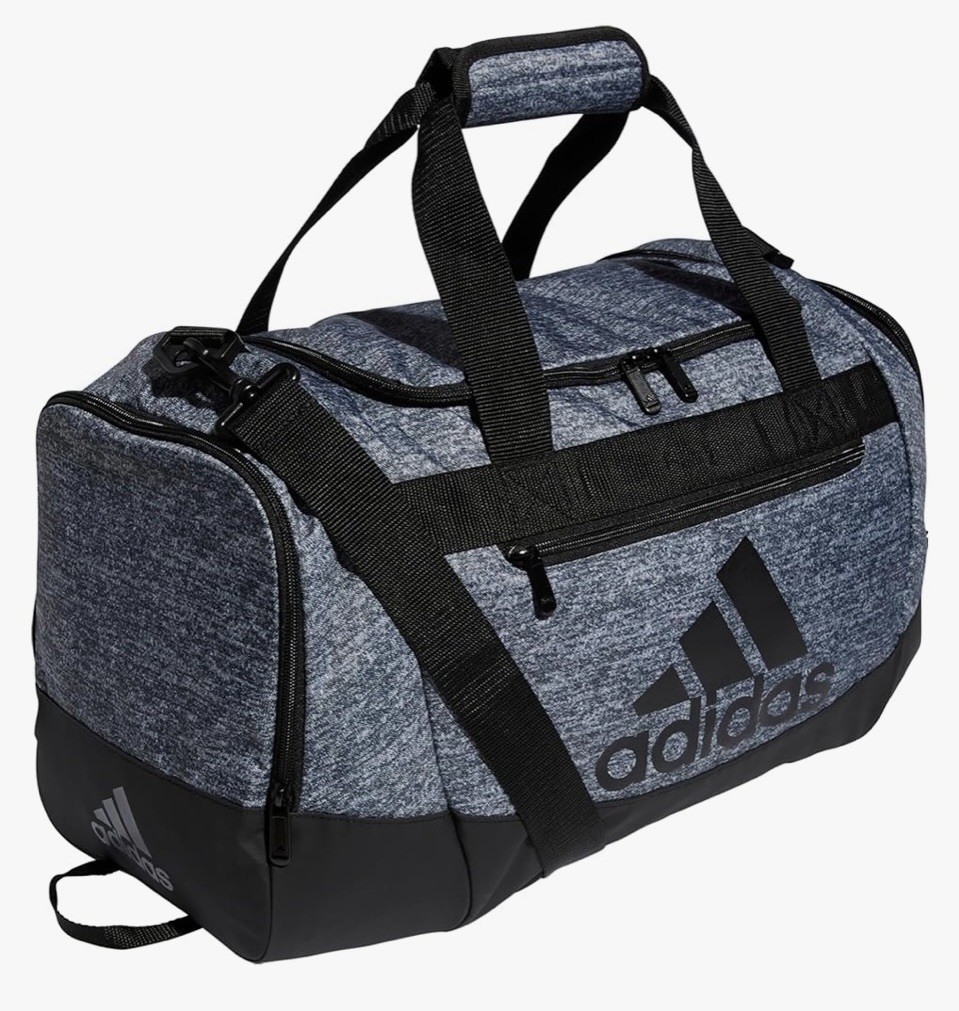 Adidas Defender 4 Small Duffel Bag 20.5”lx11.75”Wx11”H Onyx Grey/Black LP6543