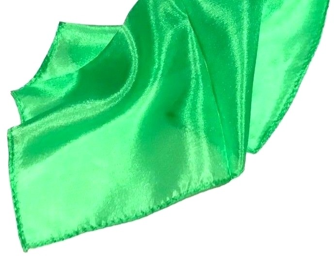 6" GREEN SILK Scarf Magic Trick Prop Magician Handkerchief 100% Square Thumb Tip