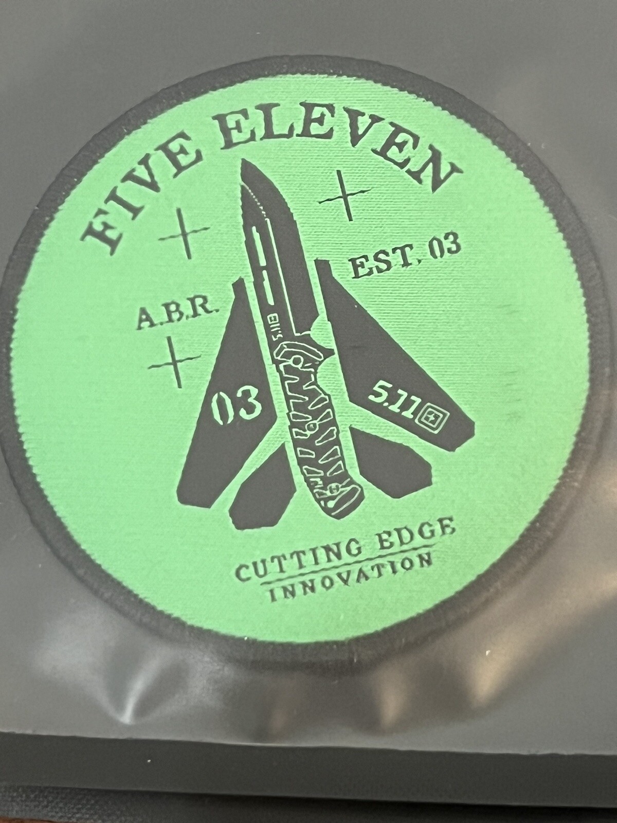 5.11 Tactical CUTTING EDGE Always Be Ready Green Round Patch w/ Hook Backing NEW