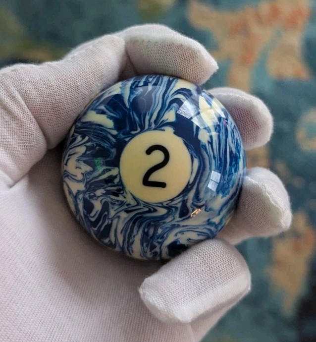 Marbled Pool Ball Joe Camel Swirl #2 Blue Pool Billiard Ball Scarce