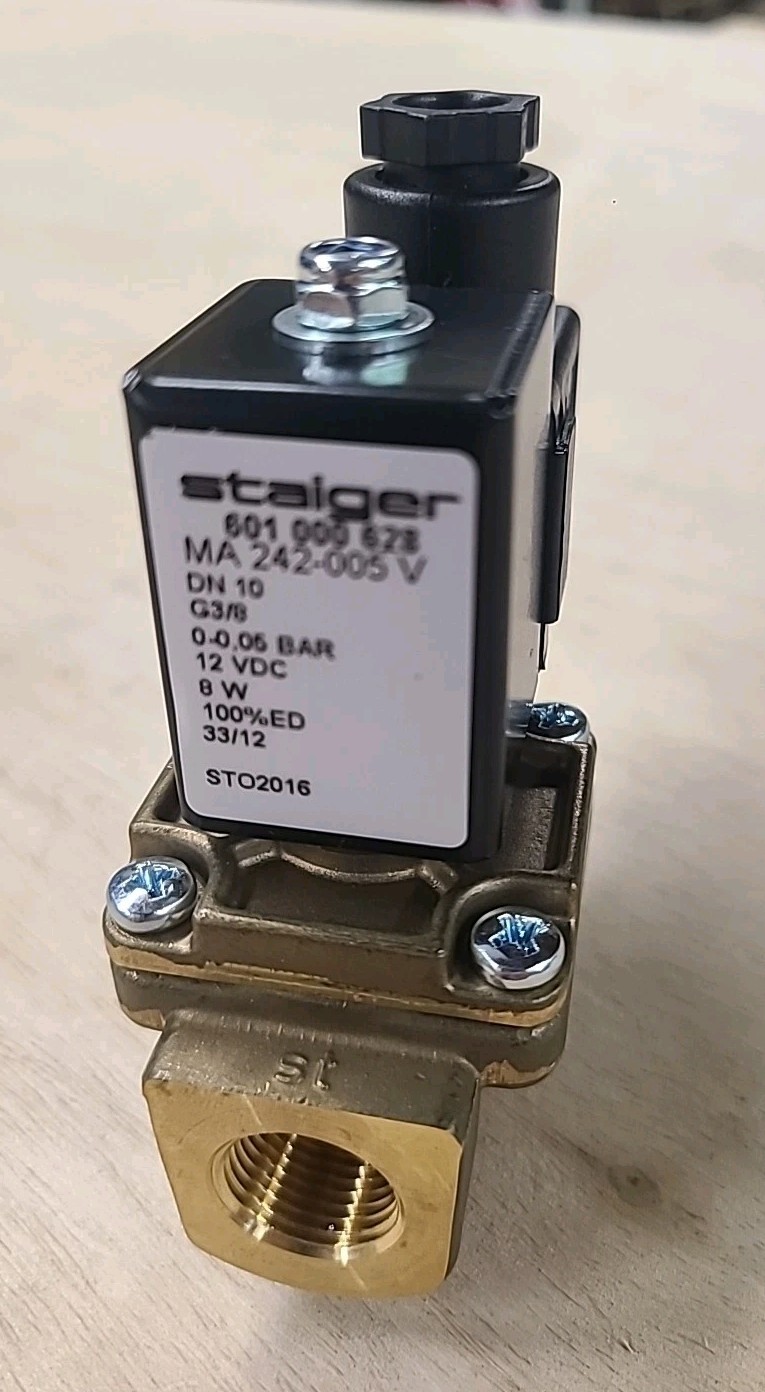 STAIGER 12VoltDC 601 000 628 MA 242-005 V Solenoid Valve 0-0.05 BAR LOW PRESSURE