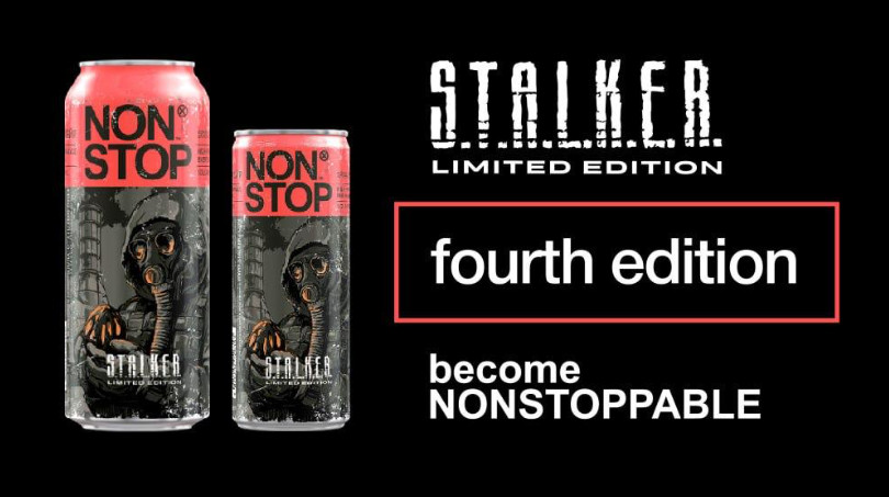 Pre Order 500ml + 250ml EMPTI tin can Stalker RED NON STOP energy drink