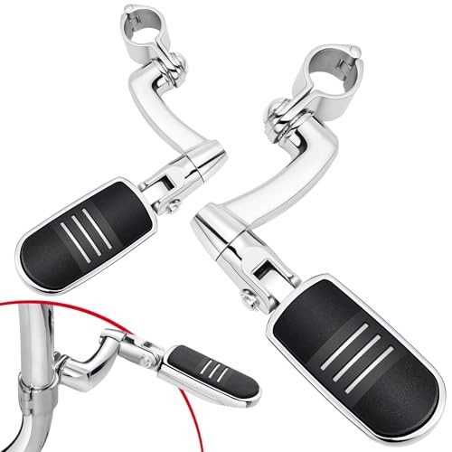 Highway Pegs Longhorn Offset, 1-1/4" 304 Stainless Steel Clamps Chrome