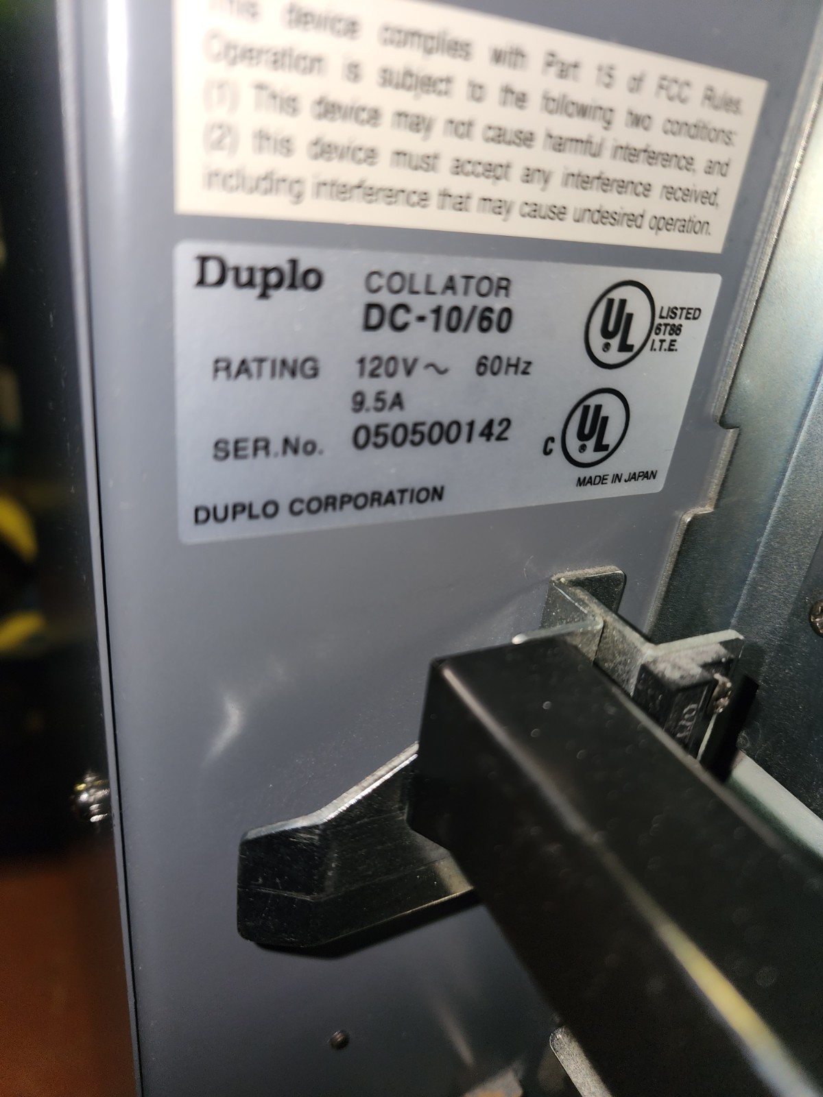 DUPLO DC 10/60 10 BIN PROGRAMMABLE COLLATOR TOWER