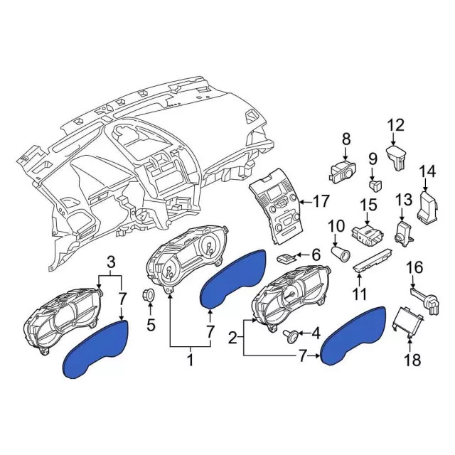 Genuine Ford Instrument Panel Lens FT4Z10890C