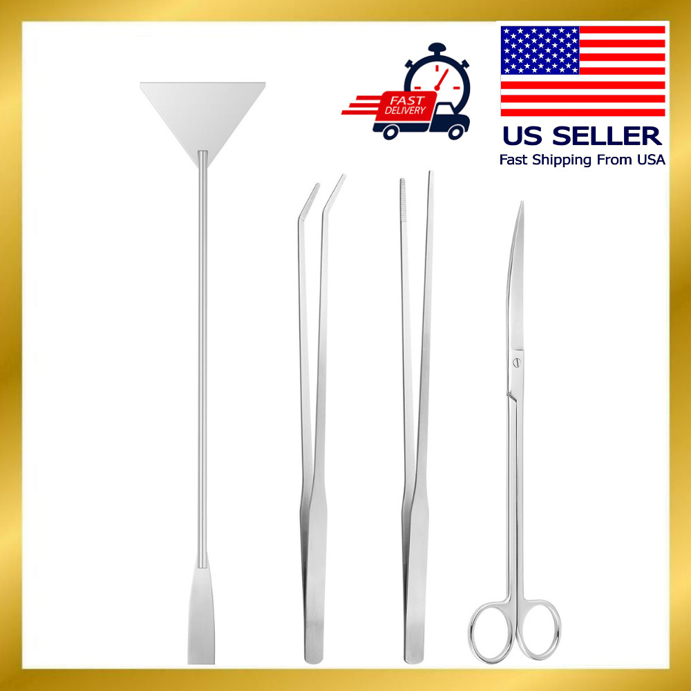 Aquascape Tools Aquarium Kit - 4PCS Terrarium Supplies Include Long Tweezers for