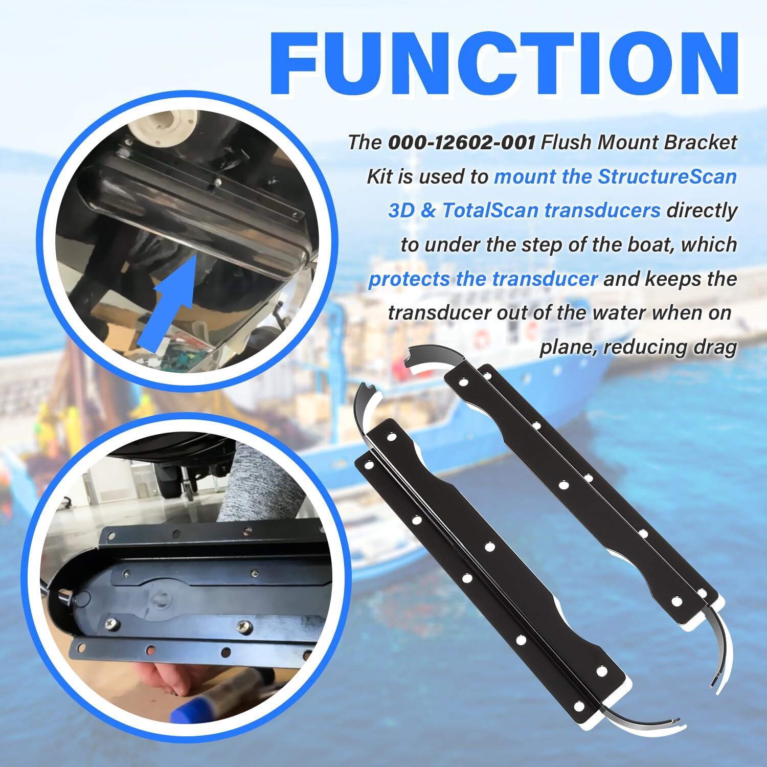 Flush Mount Bracket for Lowrance SS3D Skimmer Flush Mount for StructureScan 3D