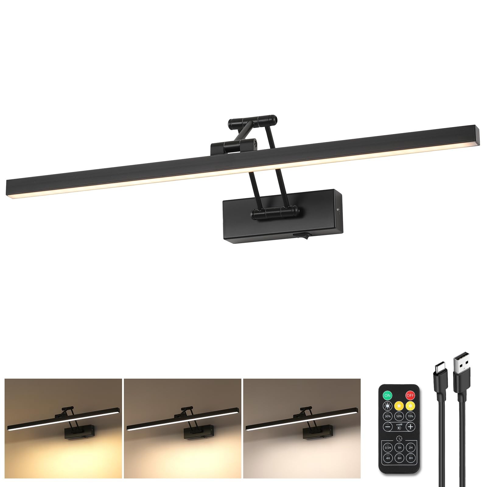 Battery Operated Picture Lights with Remote Wireless Art Lighting for Wall 23...