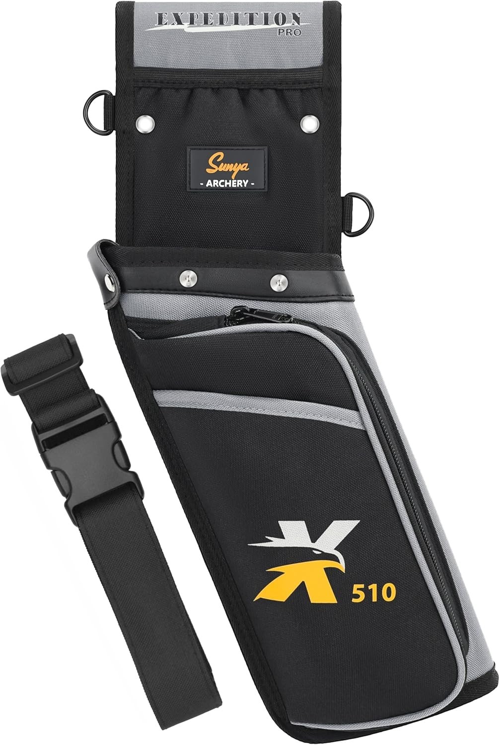 SUNYA X510 Field & Competition Hip Arrow Quiver | 3-Slot Noise-Free Archery Q...