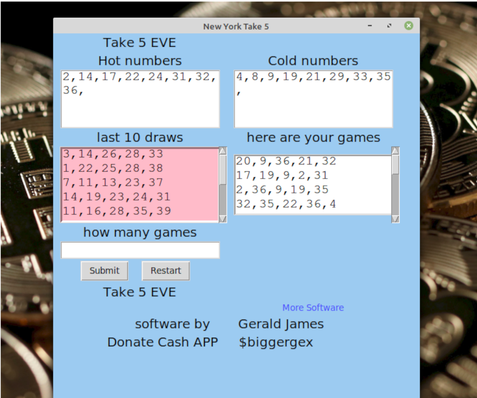 New York Take 5 Lottery Numbers software DVD for Windows 7 & 8 & 10