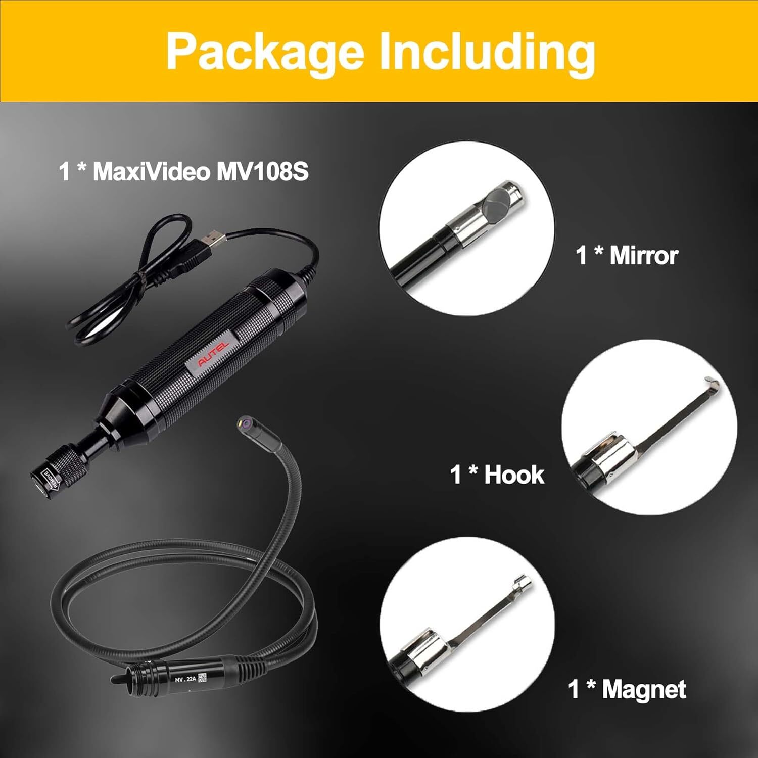 Autel MV108S MaxiVideo Inspection Video Scope 8.5mm Digital For MK808BT MP808TS