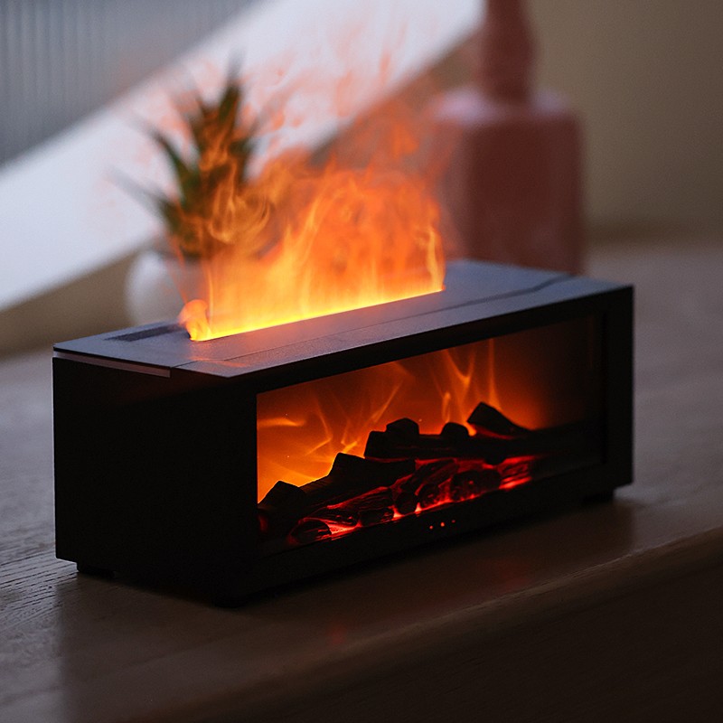 Fireplace Flame Humidifier 7 Colors Aromatherapy Essential Oil Diffuser Remote